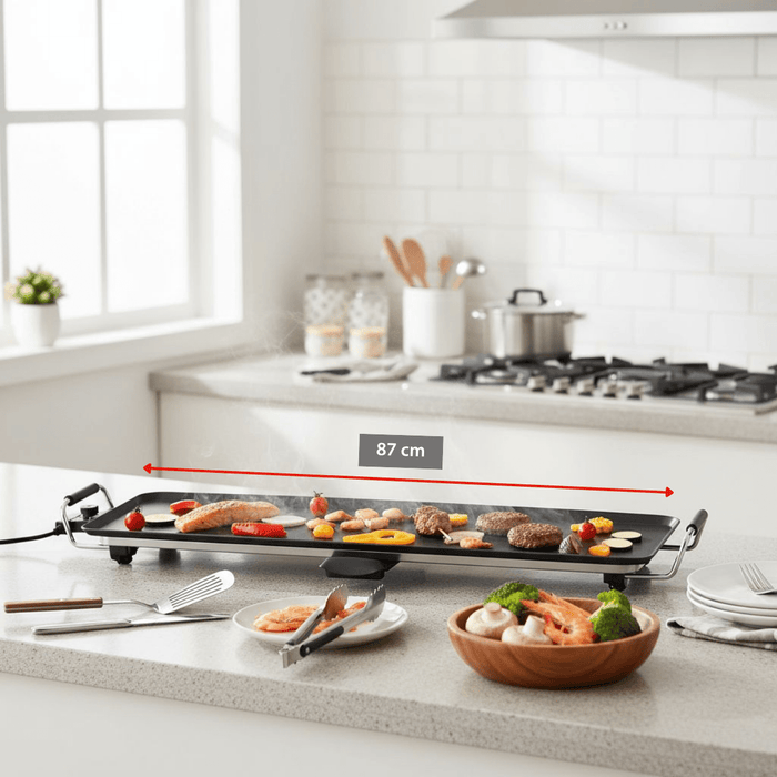 Alpina - Teppanyaki Grill – 1800W – XXL Formaat (87 x 23 cm) – Anti - aanbaklaag - Bivakshop