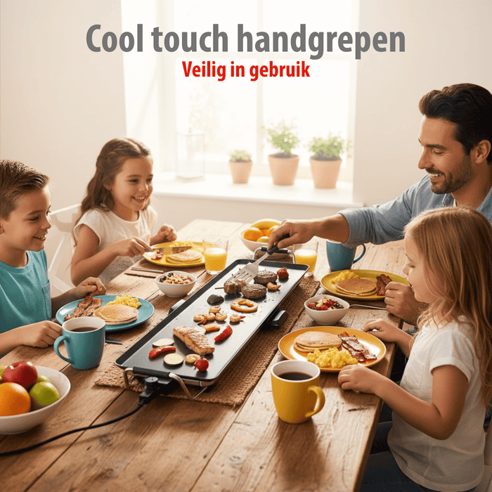 Alpina - Teppanyaki Grill – 1800W – XXL Formaat (87 x 23 cm) – Anti - aanbaklaag - Bivakshop