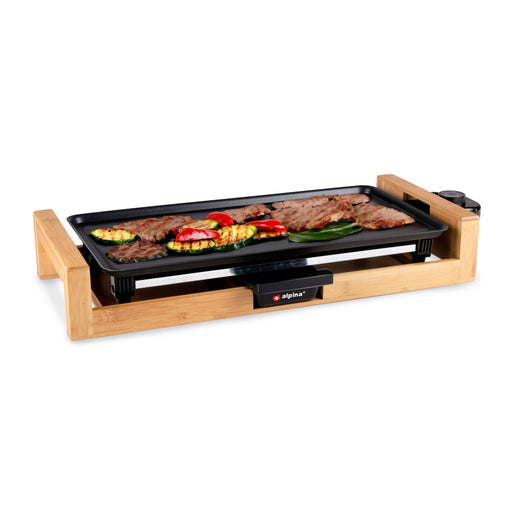 Alpina - Teppanyaki Grill – 2000W – XL Bakplaat met Anti - aanbaklaag – Ideaal voor Tafelgrillen - Bivakshop