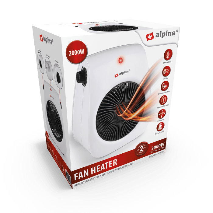 Alpina - Ventilatorkachel – 2000W – Compact & Krachtig – Snelle Verwarming voor 230V - Bivakshop