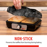 Alpina – Wafelijzer 1000W – Snel 2 Grote Wafels Maken – Met Regelbare Thermostaat - Bivakshop