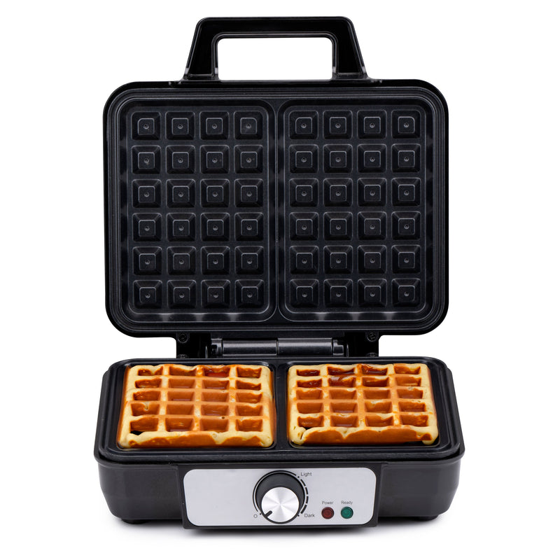 Alpina – Wafelijzer 1000W – Snel 2 Grote Wafels Maken – Met Regelbare Thermostaat - Bivakshop