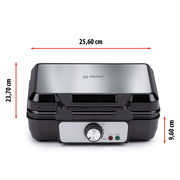 Alpina – Wafelijzer 1000W – Snel 2 Grote Wafels Maken – Met Regelbare Thermostaat - Bivakshop