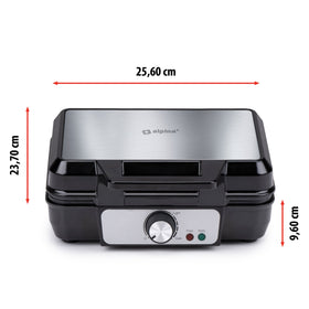 Bespaar 12% Alpina – Wafelijzer 1000W – Snel 2 Grote Wafels Maken – Met Regelbare Thermostaat
