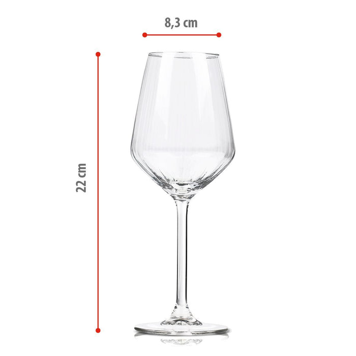 Alpina – Wijnglazen Set Witte Wijn (4 stuks) – 38 cl Optiek Glas - Bivakshop