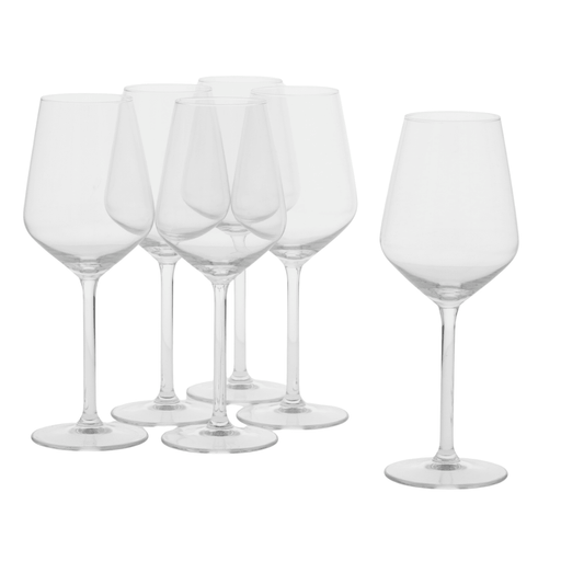 Alpina - Witte Wijnglazen Set – 6 Stuks – 37 cl – Elegant & Vaatwasserbestendig - Bivakshop