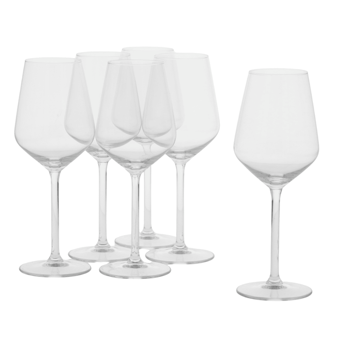 Alpina - Witte Wijnglazen Set – 6 Stuks – 37 cl – Elegant & Vaatwasserbestendig - Bivakshop