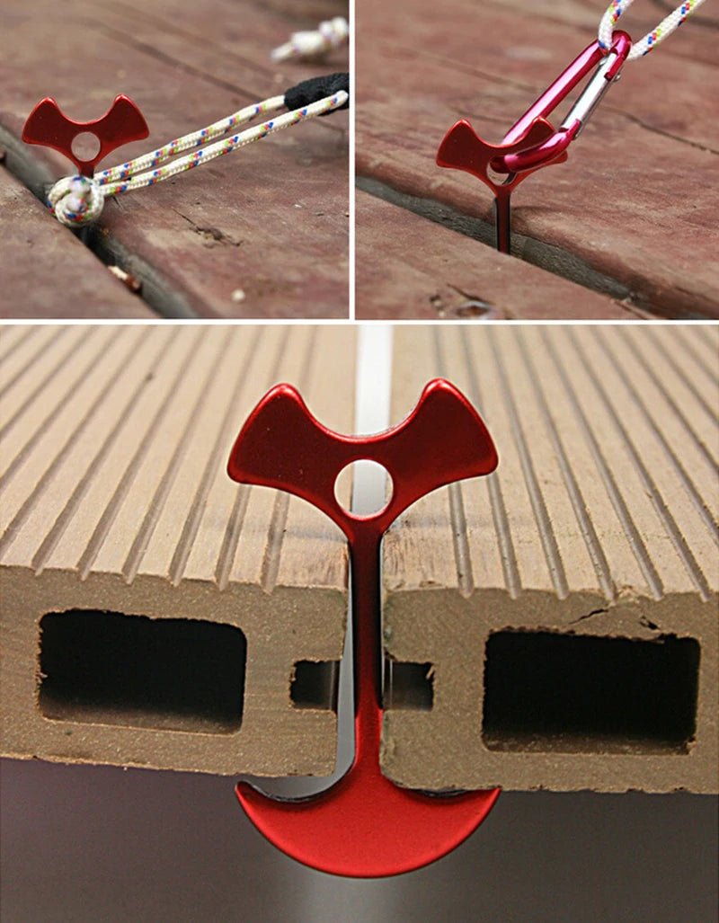 Aluminium visgraat tent haringen – Lichtgewicht tentpinnen met verstelbare spanner voor camping & tuin - Bivakshop