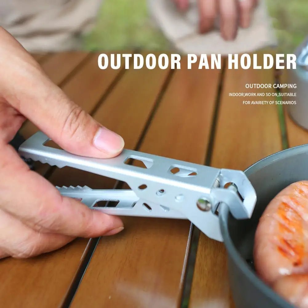 Anti - aanbak Pan - en Komgrijper – Opvouwbare Aluminium Handgreep – Camping, Hiking & BBQ Kookgerei - Bivakshop