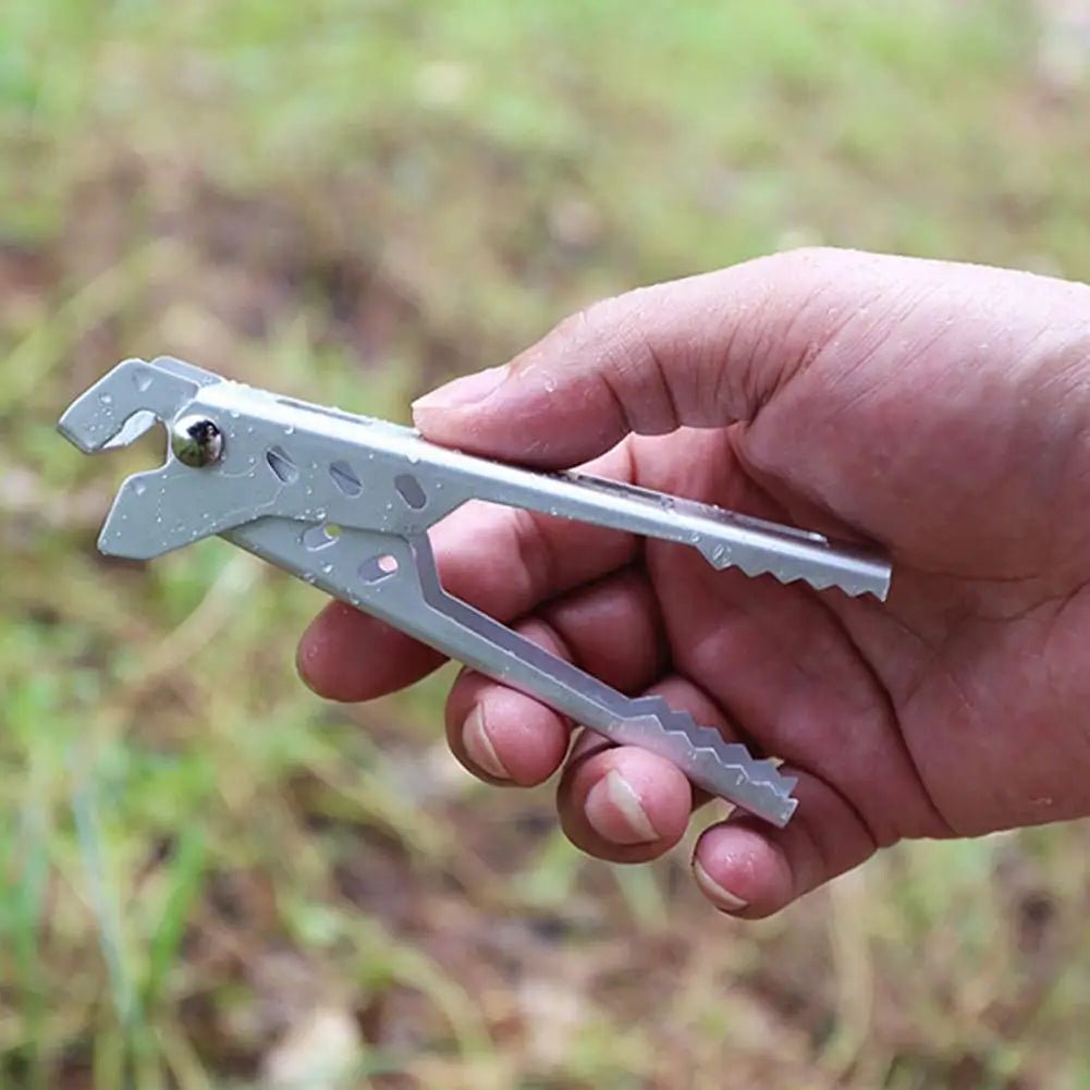 Anti - aanbak Pan - en Komgrijper – Opvouwbare Aluminium Handgreep – Camping, Hiking & BBQ Kookgerei - Bivakshop