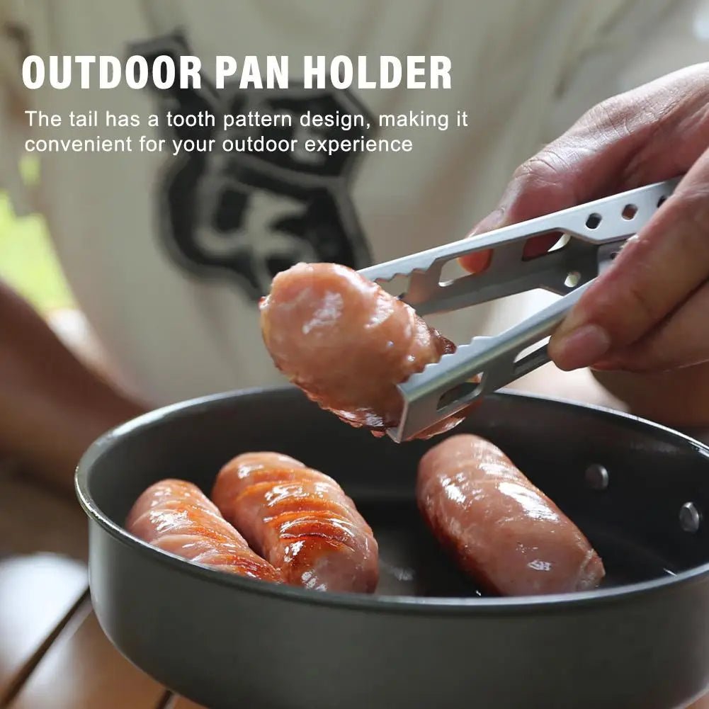 Anti - aanbak Pan - en Komgrijper – Opvouwbare Aluminium Handgreep – Camping, Hiking & BBQ Kookgerei - Bivakshop