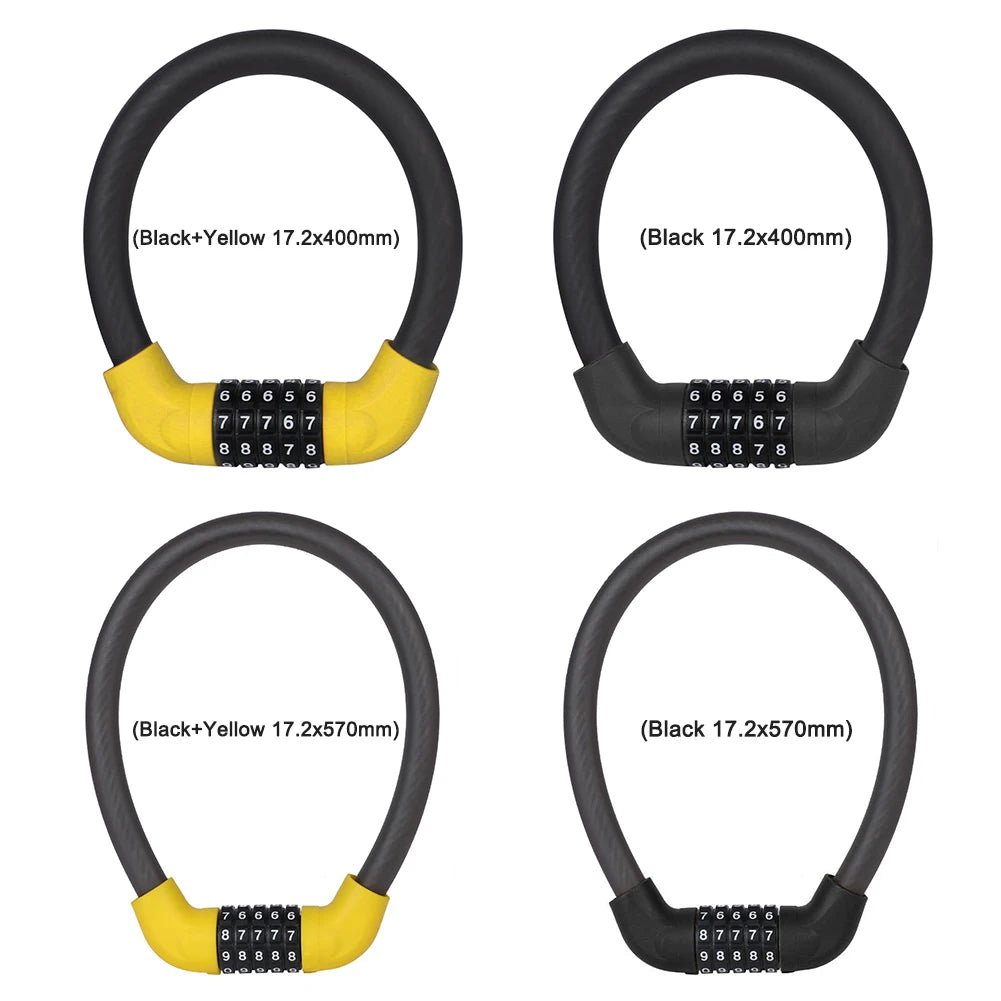 Anti diefstal fietsslot - 4 cijferig wachtwoord veiligheidsketting - Voor fiets scooter motor - Bivakshop