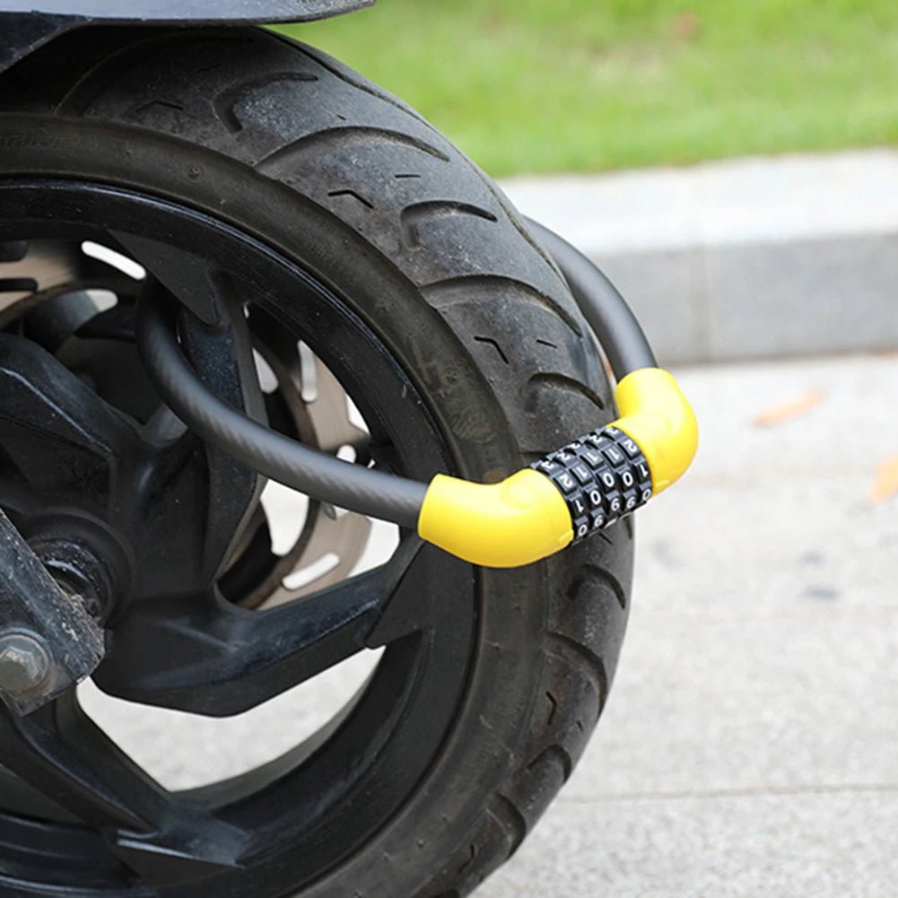 Anti diefstal fietsslot - 4 cijferig wachtwoord veiligheidsketting - Voor fiets scooter motor - Bivakshop