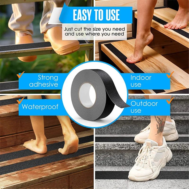 Anti - slip tape 5M – Waterdichte grip tape zelfklevend – Geschikt voor trappen, hellingen & skateboards - Bivakshop