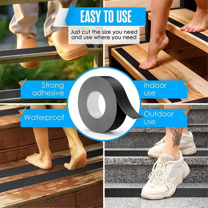 Anti - slip tape 5M – Waterdichte grip tape zelfklevend – Geschikt voor trappen, hellingen & skateboards - Bivakshop