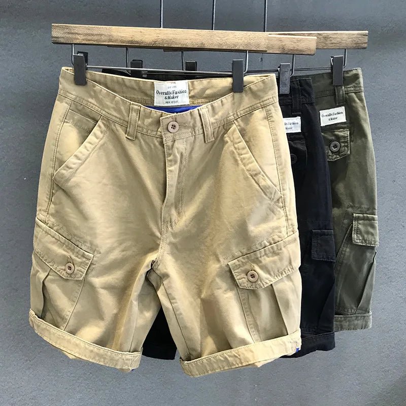 Army groene katoenen cargoshort – Zware kwaliteit met meerdere zakken, losse pasvorm voor outdoor & trekking - Bivakshop