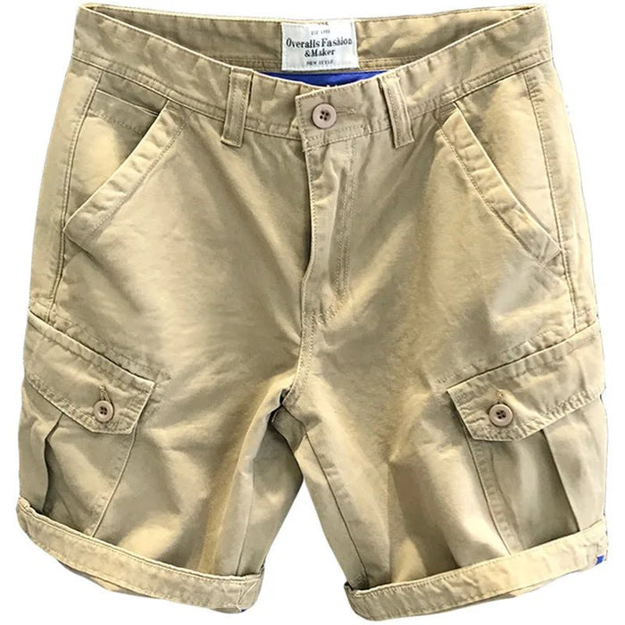 Army groene katoenen cargoshort – Zware kwaliteit met meerdere zakken, losse pasvorm voor outdoor & trekking - Bivakshop