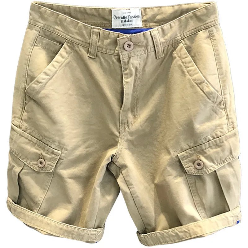Army groene katoenen cargoshort – Zware kwaliteit met meerdere zakken, losse pasvorm voor outdoor & trekking - Bivakshop