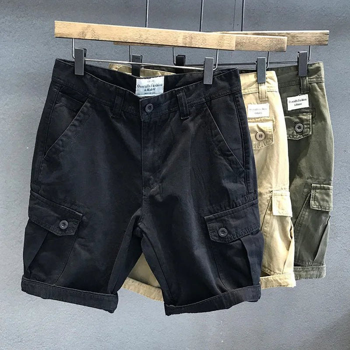 Army groene katoenen cargoshort – Zware kwaliteit met meerdere zakken, losse pasvorm voor outdoor & trekking - Bivakshop