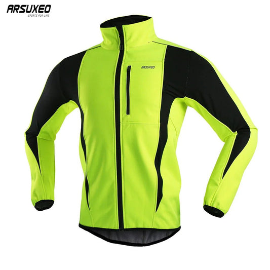 ARSUXEO Thermisch Fietsjack - Reflecterend Softshell Wielerjas voor Heren - Bivakshop