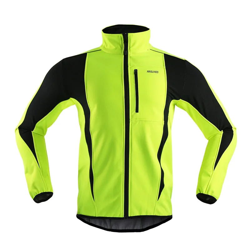 ARSUXEO Thermisch Fietsjack - Reflecterend Softshell Wielerjas voor Heren - Bivakshop