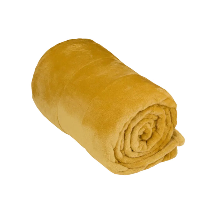 Arti Casa – Fleece deken – 150x200 cm – Mosterdgeel - Bivakshop