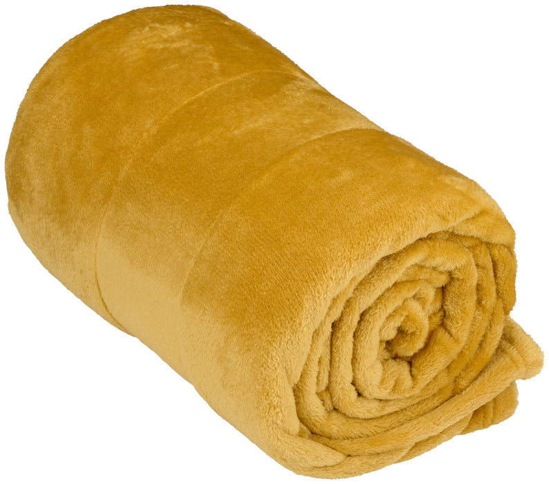 Arti Casa – Fleece deken – 150x200 cm – Mosterdgeel - Bivakshop