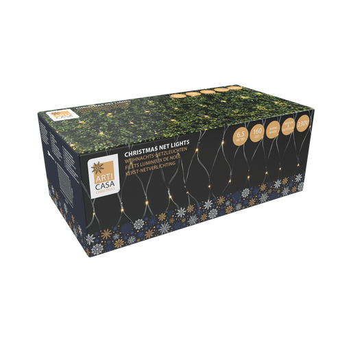 Arti Casa – Netverlichting 160 LED Warm Wit – 6,5 m² Dekking – Binnen & Buiten - Bivakshop