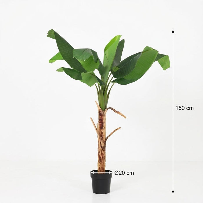 Artificial Bananenplant Musa – Tropische Kunstplant – 150 cm – Onderhoudsvrij - Bivakshop