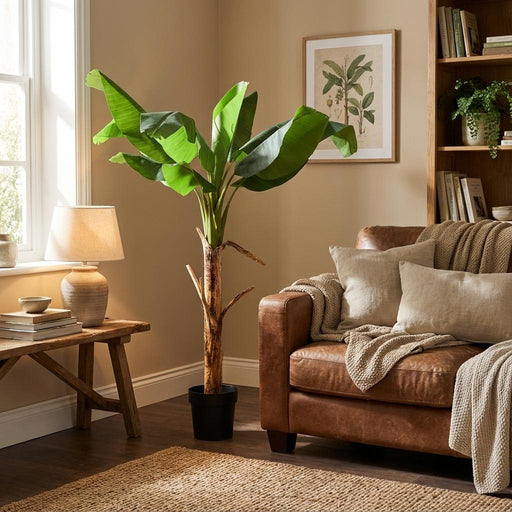 Artificial Bananenplant Musa – Tropische Kunstplant – 150 cm – Onderhoudsvrij - Bivakshop
