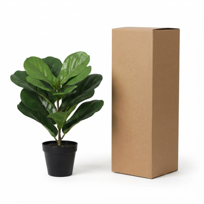 Artificial Ficus Lyrata – Compacte Kunstplant – 40 cm – Onderhoudsvrij Groen - Bivakshop