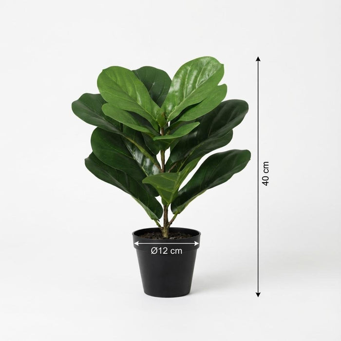 Artificial Ficus Lyrata – Compacte Kunstplant – 40 cm – Onderhoudsvrij Groen - Bivakshop