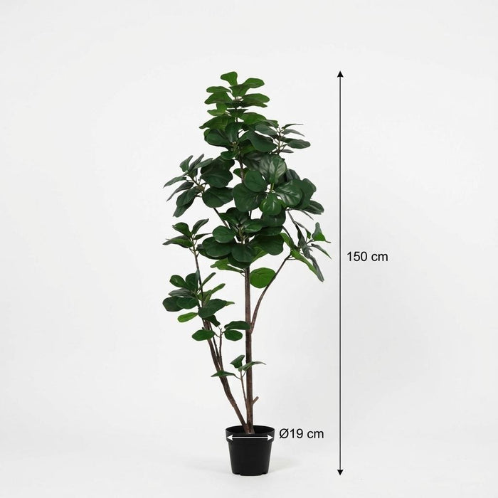 Artificial Ficus Lyrata Vertakt – Luxe Kunstplant – 150 cm – Onderhoudsvrij & Stijlvol - Bivakshop