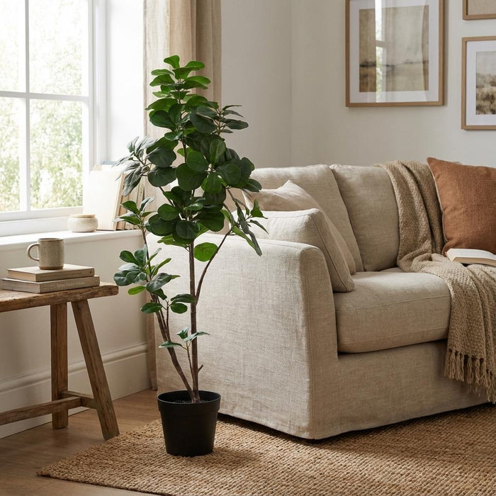 Artificial Ficus Lyrata Vertakt – Luxe Kunstplant – 150 cm – Onderhoudsvrij & Stijlvol - Bivakshop