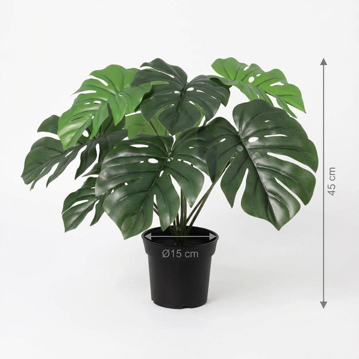 Artificial Monstera Deliciosa – Compacte Kunstplant – 45 cm – Onderhoudsvrij Groen - Bivakshop