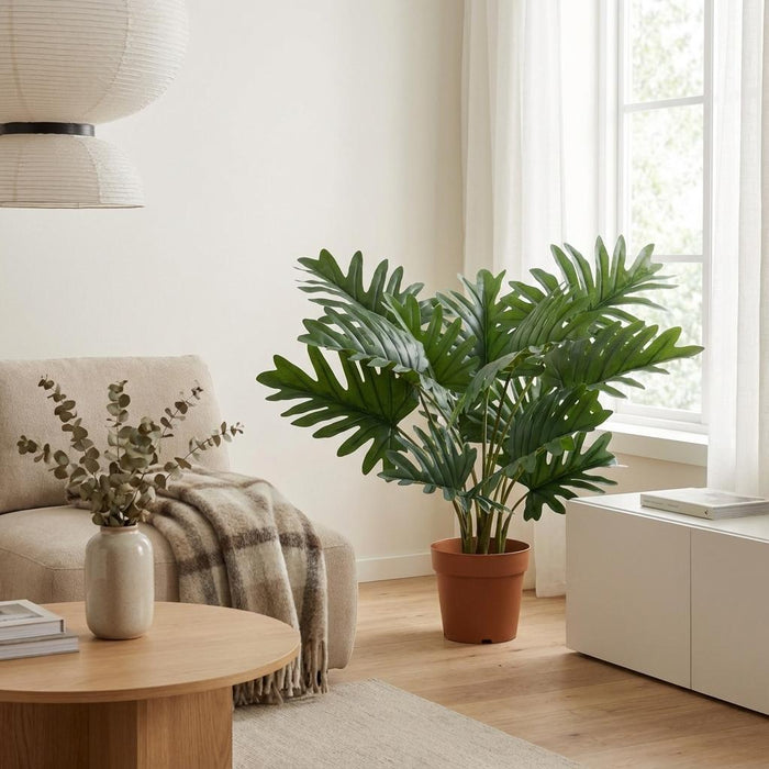 Artificial Philodendron Selloum – Tropische Kunstplant – 70 cm – Onderhoudsvrij - Bivakshop