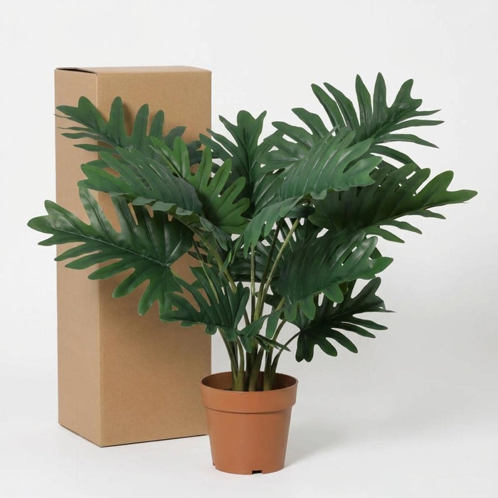 Artificial Philodendron Selloum – Tropische Kunstplant – 70 cm – Onderhoudsvrij - Bivakshop
