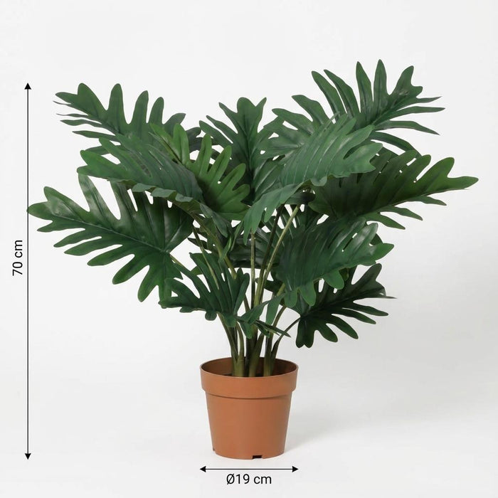 Artificial Philodendron Selloum – Tropische Kunstplant – 70 cm – Onderhoudsvrij - Bivakshop