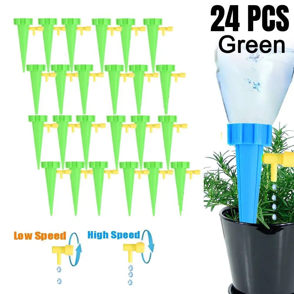 Automatisch druppelirrigatiesysteem met zelfwaterende spikes - Controleerbare plantbewatering voor tuin en binnenruimte - Bivakshop
