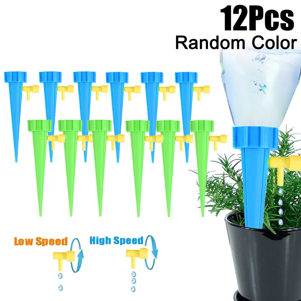 Automatisch druppelirrigatiesysteem met zelfwaterende spikes - Controleerbare plantbewatering voor tuin en binnenruimte - Bivakshop