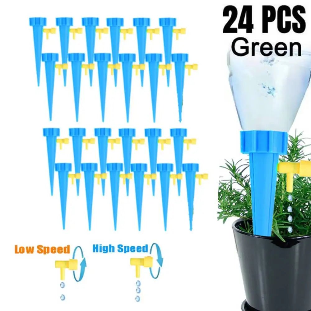 Automatisch druppelirrigatiesysteem met zelfwaterende spikes - Controleerbare plantbewatering voor tuin en binnenruimte - Bivakshop