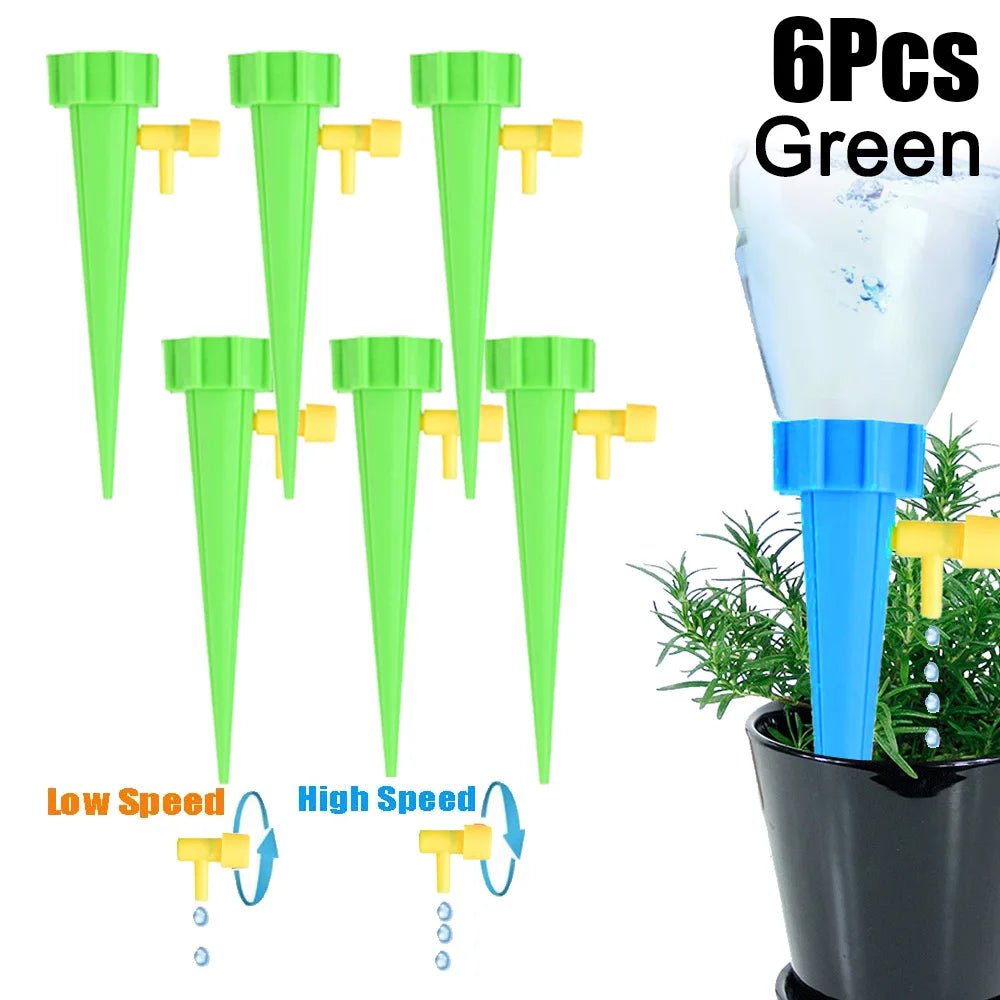 Automatisch druppelirrigatiesysteem met zelfwaterende spikes - Controleerbare plantbewatering voor tuin en binnenruimte - Bivakshop