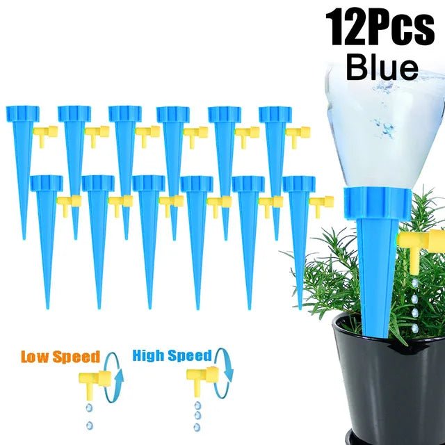 Automatisch druppelirrigatiesysteem met zelfwaterende spikes - Controleerbare plantbewatering voor tuin en binnenruimte - Bivakshop
