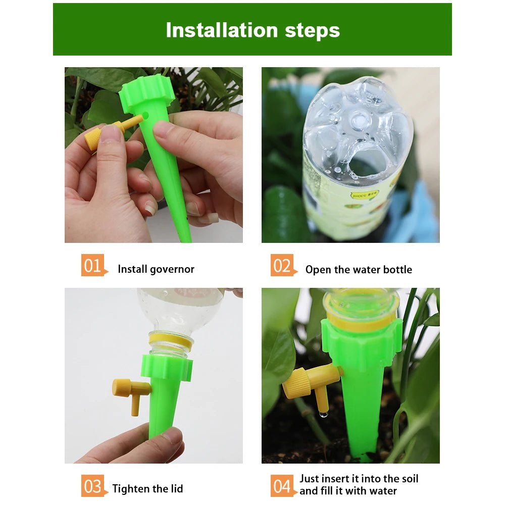 Automatisch druppelirrigatiesysteem met zelfwaterende spikes - Controleerbare plantbewatering voor tuin en binnenruimte - Bivakshop