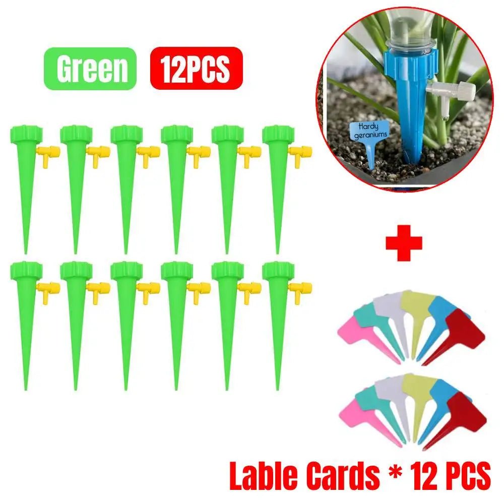 Automatisch druppelirrigatiesysteem met zelfwaterende spikes - Controleerbare plantbewatering voor tuin en binnenruimte - Bivakshop