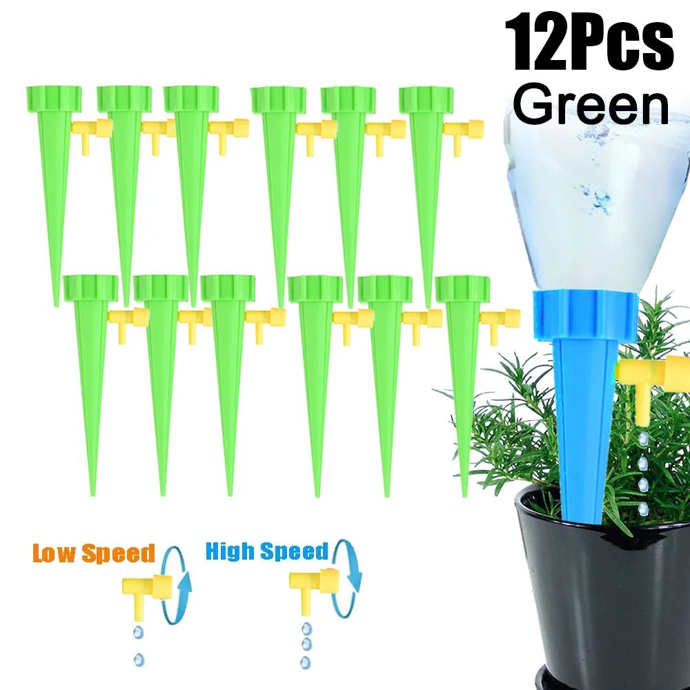 Automatisch druppelirrigatiesysteem met zelfwaterende spikes - Controleerbare plantbewatering voor tuin en binnenruimte - Bivakshop