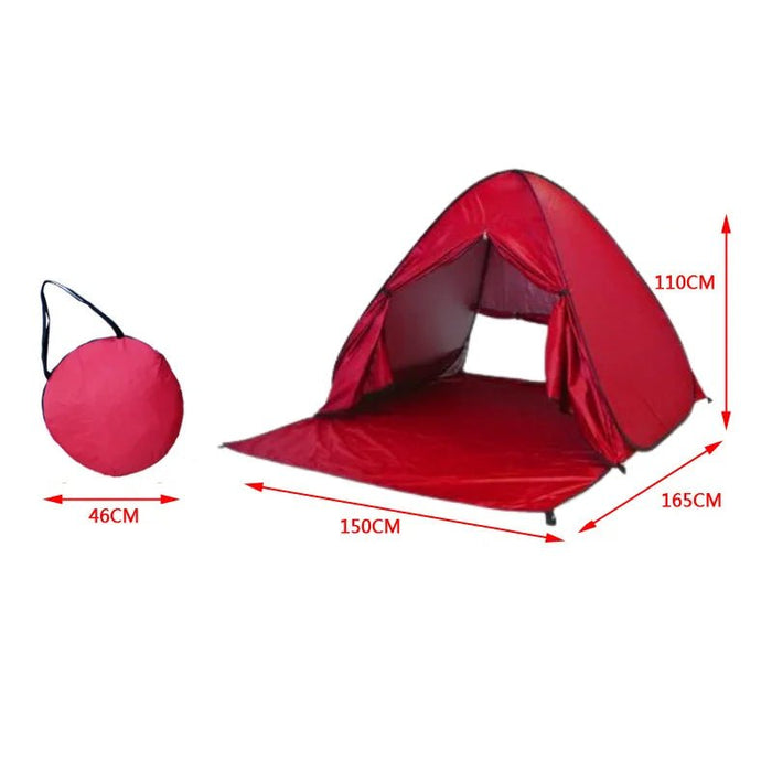 Automatische instant pop - up strandtent - UV - bescherming & waterdicht met deurgordijn - Bivakshop