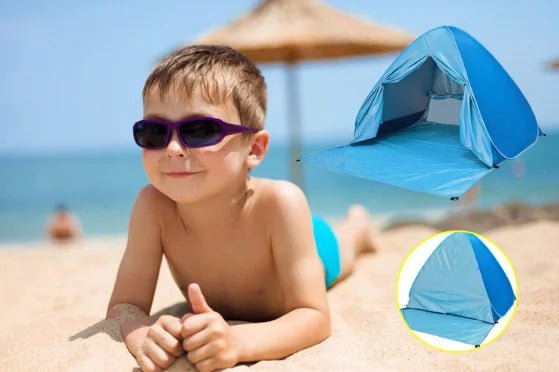 Automatische instant pop - up strandtent - UV - bescherming & waterdicht met deurgordijn - Bivakshop