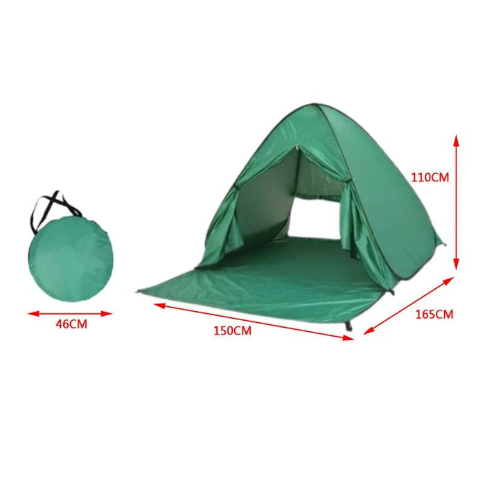 Automatische instant pop - up strandtent - UV - bescherming & waterdicht met deurgordijn - Bivakshop