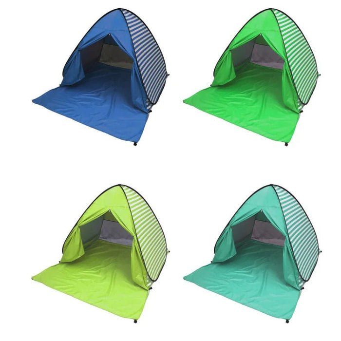 Automatische instant pop - up strandtent - UV - bescherming & waterdicht met deurgordijn - Bivakshop